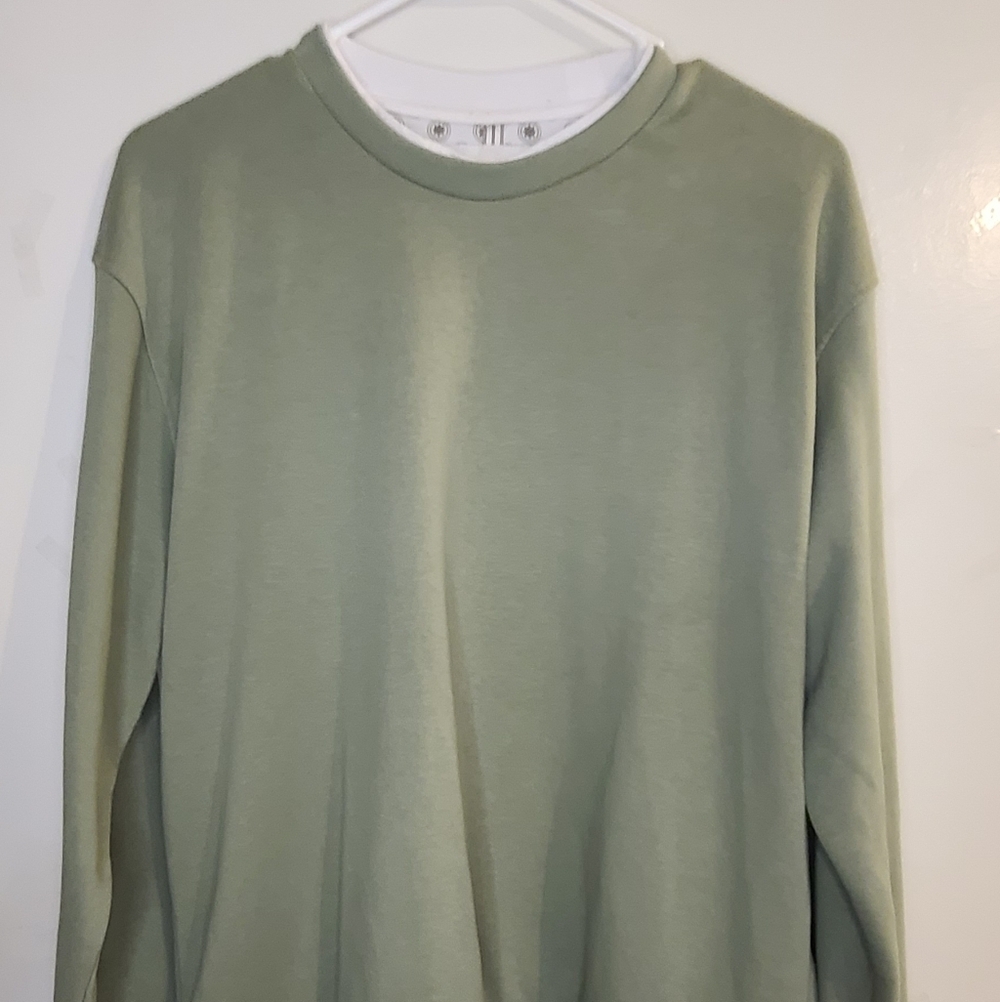 Men's Sage Green Crewneck Sweater Size M CACTUS MAN Brand